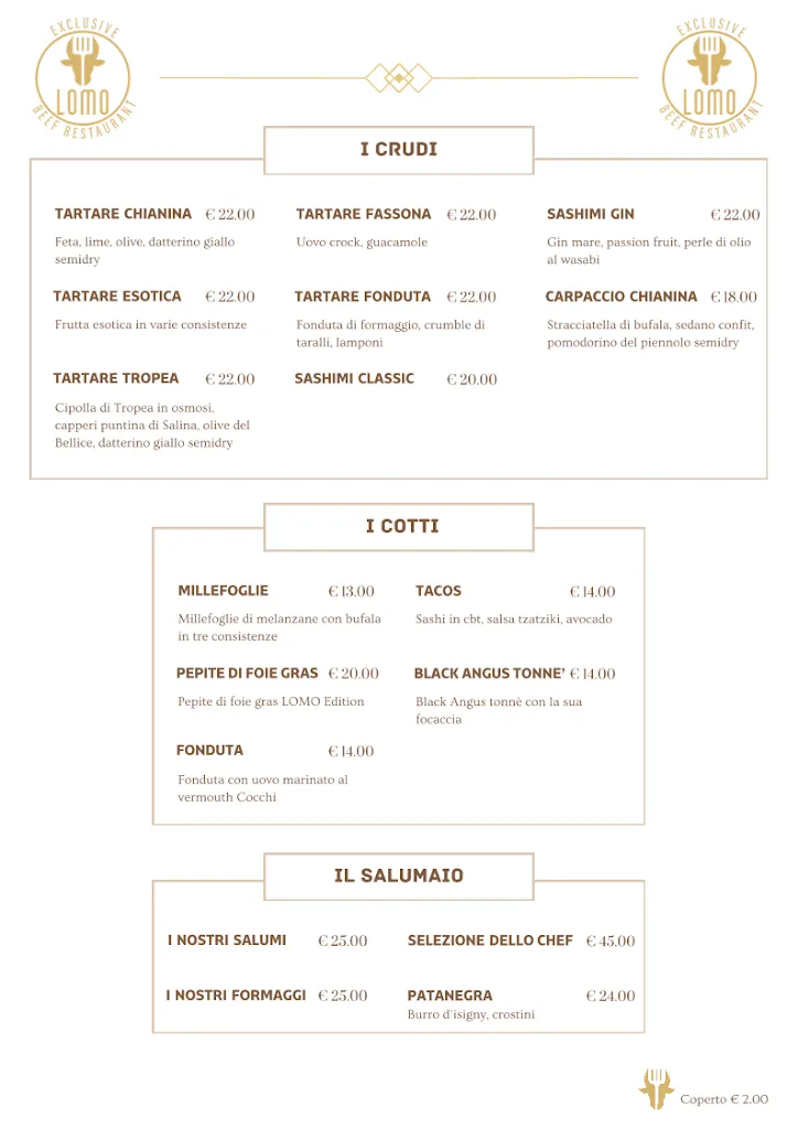 Menu_Lomo Restaurant, Exclusive Beef & Gourmet Pizza_Zibido San Giacomo_image_3