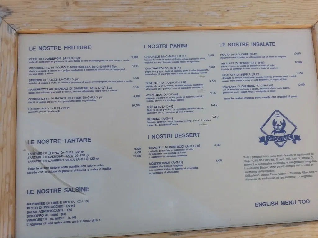 Menu_Chechele - Ristorante - Specialità di mare - Carovigno_Carovigno_image_2