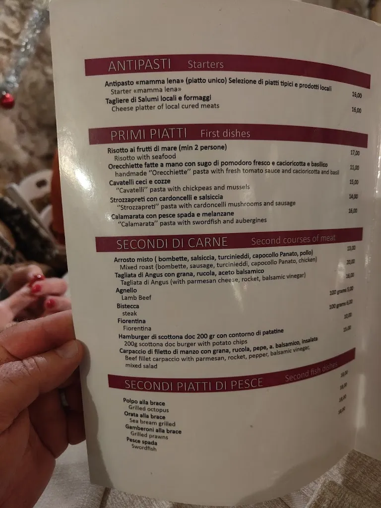 Menü_Ristorante Braceria Mamma Lena_Carovigno_Bild_3