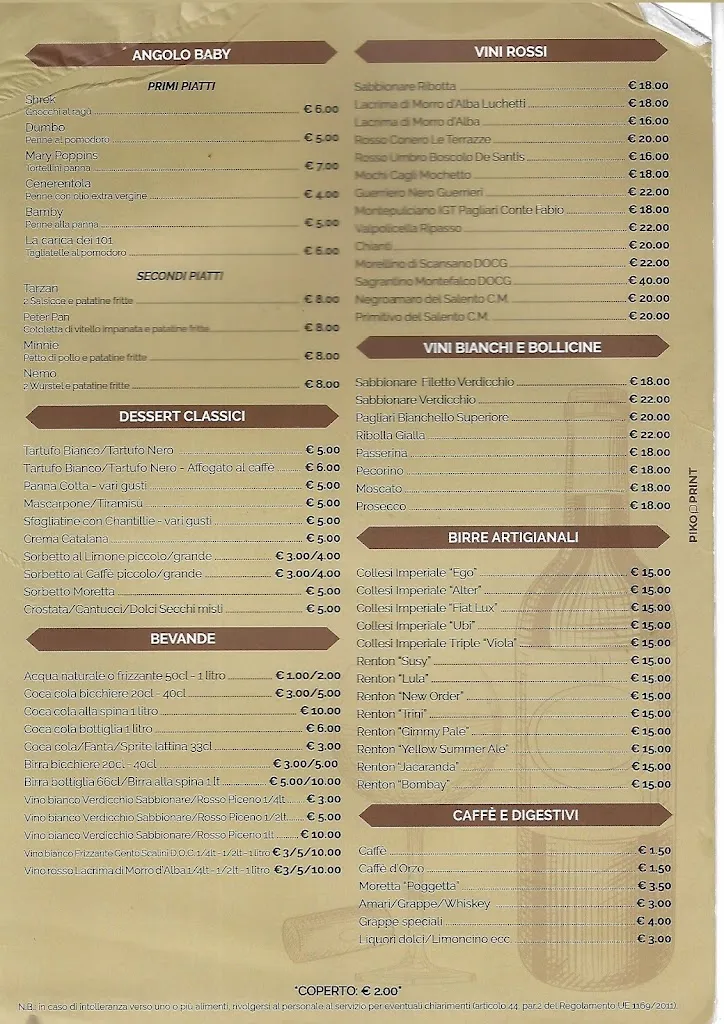 Menu_Ristorante Pizzeria Il Poggio_Cagli_image_1