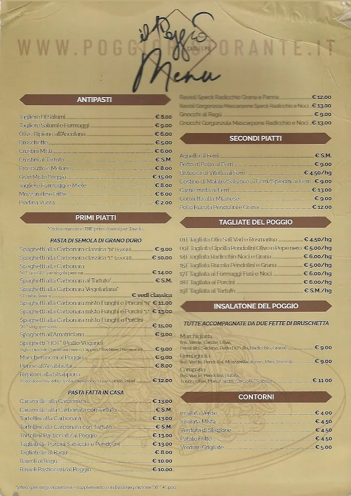 Menu_Ristorante Pizzeria Il Poggio_Cagli_image_2
