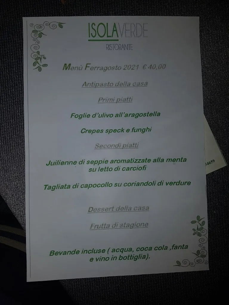 Menu_Isola Verde - Ristorante Pizzeria_Carovigno_image_2
