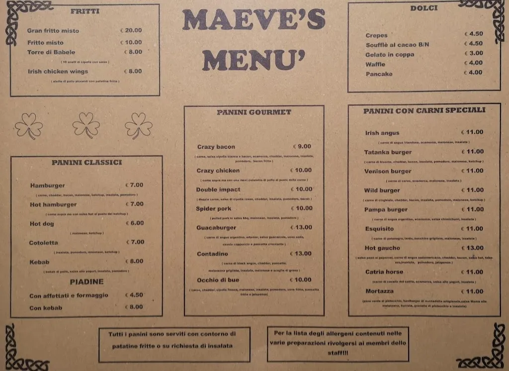Menu_Maeve's pub_Cantiano_image_1
