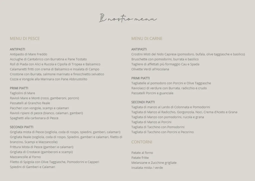 Menu_Nido del Corvo, Ristorante Vista Panoramica_Carpegna_image_1