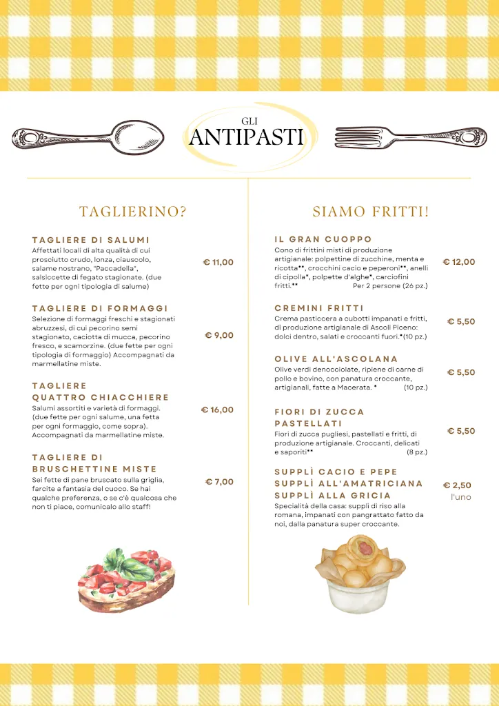 Menu_Trattoria Bar Quattro Chiacchiere_Castelfidardo_imagen_1