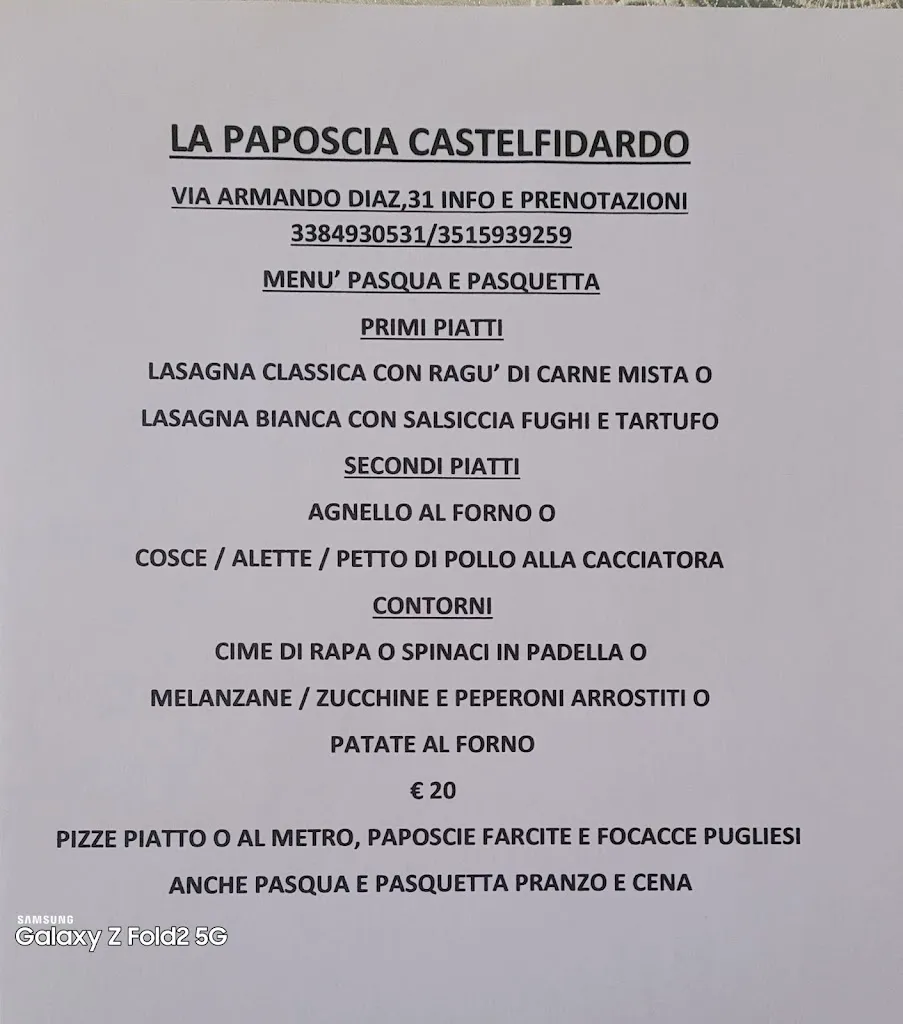 Menü_La Paposcia Castelfidardo_Castelfidardo_Bild_1