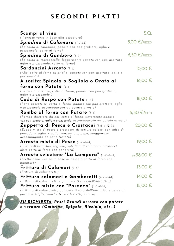 Menu_La Lampara Civitanova - Ristorante e Casa Vacanze_Civitanova Alta_image_2