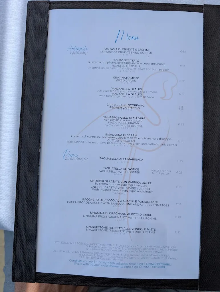 Menu_Flamingo Lounge bar, beach & restaurant_Civitanova Alta_image_1