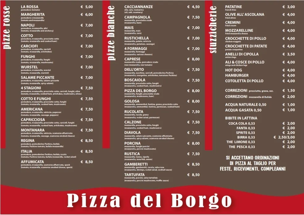 Menu_Pizzeria Del Borgo di Albertini Romina_Cossignano_image_1