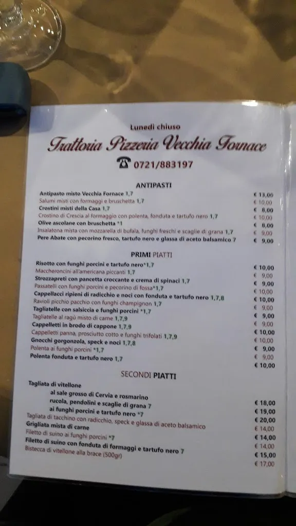 Menu_Trattoria Pizzeria Vecchia Fornace_Cuccurano_image_1