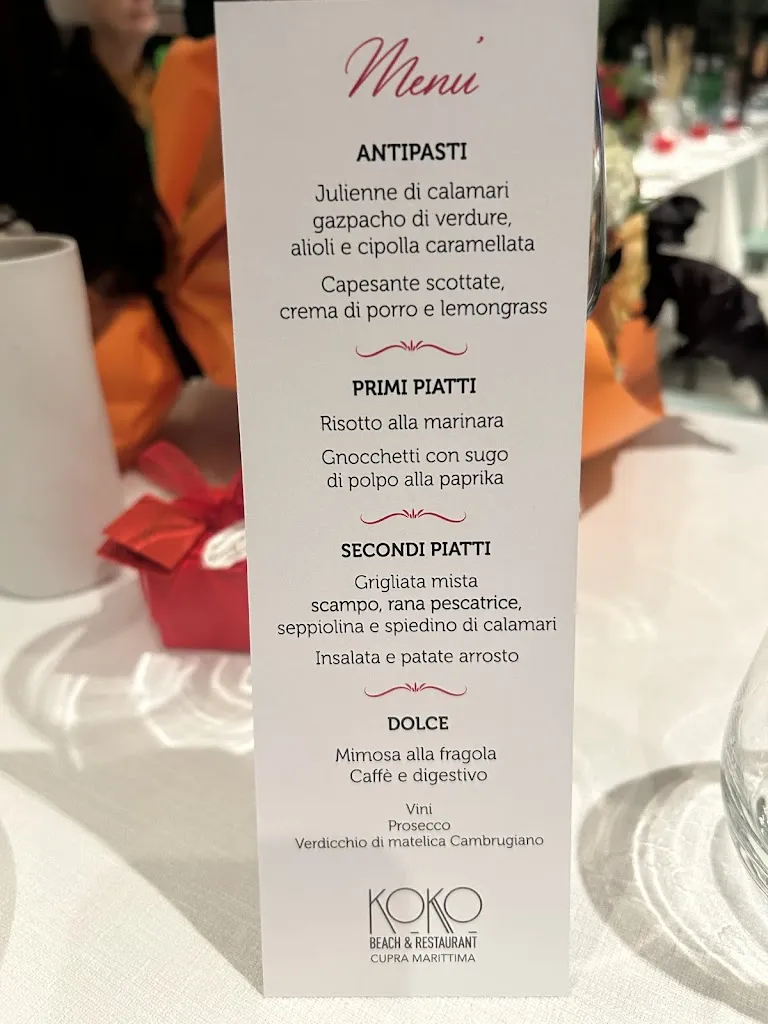 Menu_koko beach & restaurant_Cupra Marittima_immagine_1