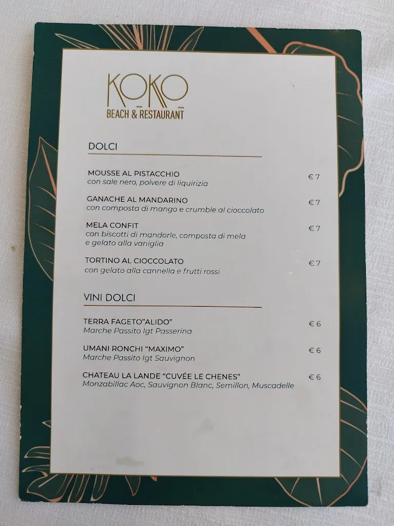 Menu_koko beach & restaurant_Cupra Marittima_immagine_3