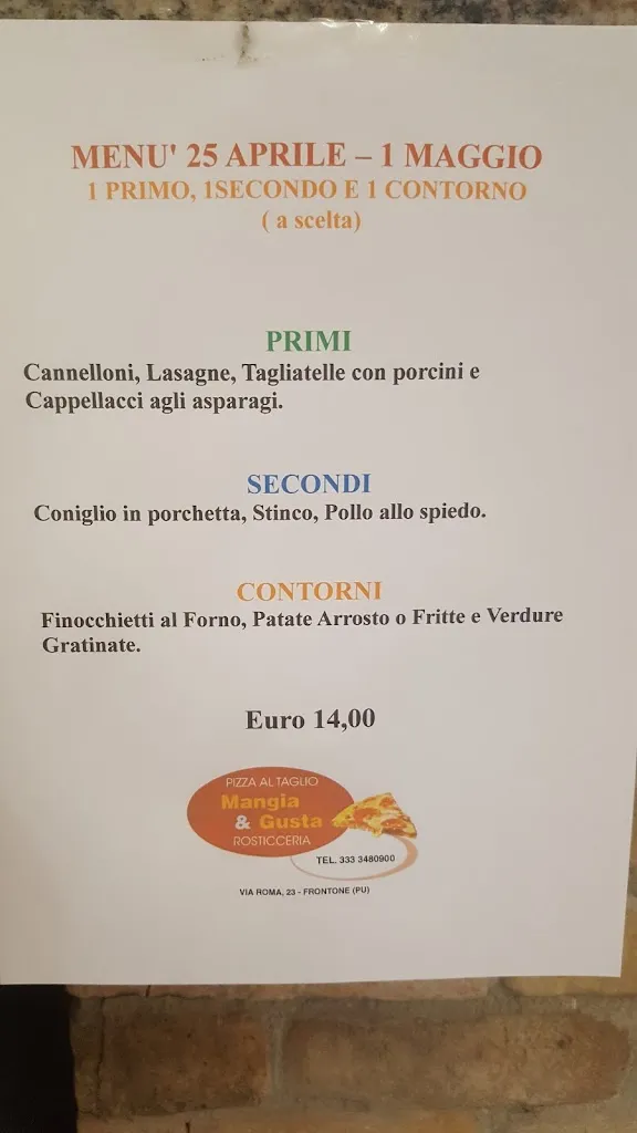 Menu_Pizzeria Rosticceria Mangia & Gusta_Frontone_image_4