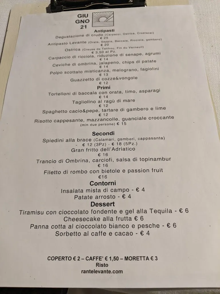 Menu_Levante - Ristorante & Fish Bar_Gabicce Mare_image_3