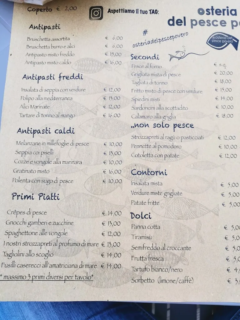 Menü_Osteria del pesce povero_Gabicce Mare_Bild_3