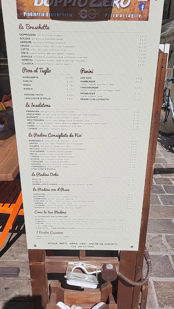 Menü_DoppioZero Piadineria_Gabicce Mare_Bild_2