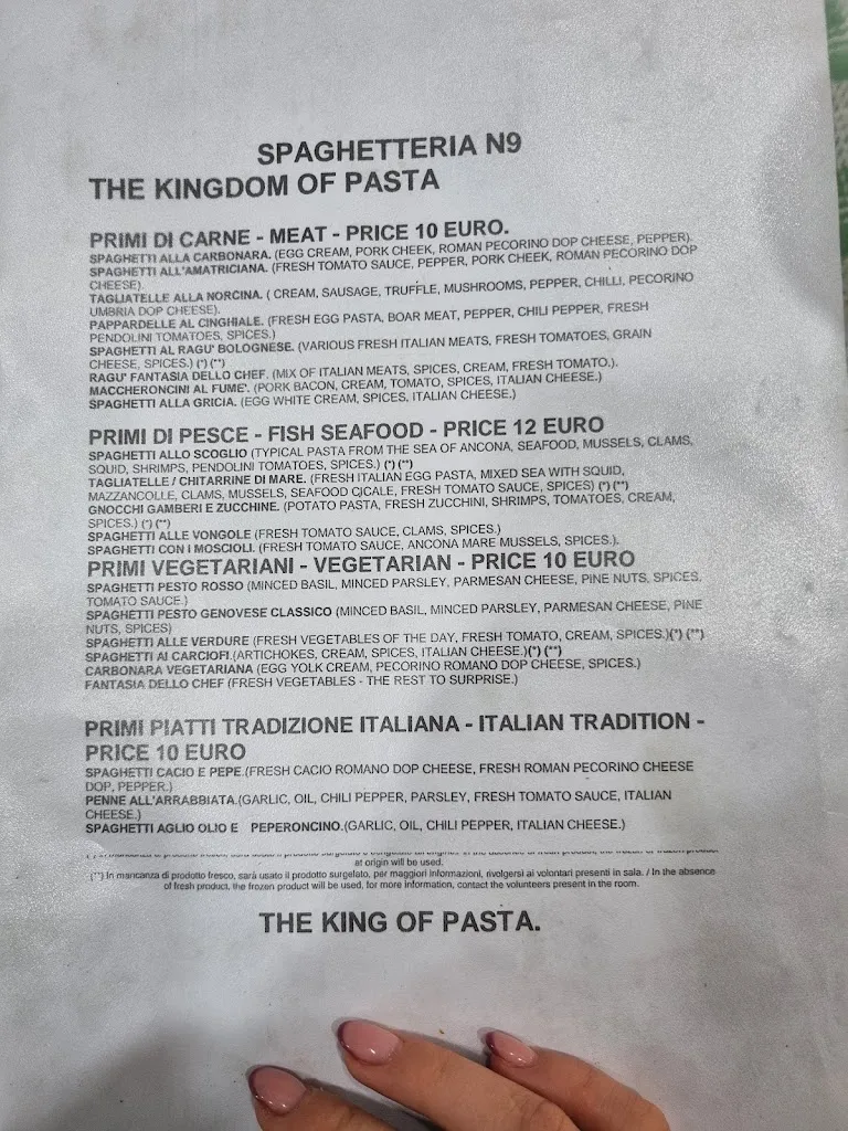 Menu_Spaghetteria N°9_Le Grazie di Ancona_image_4