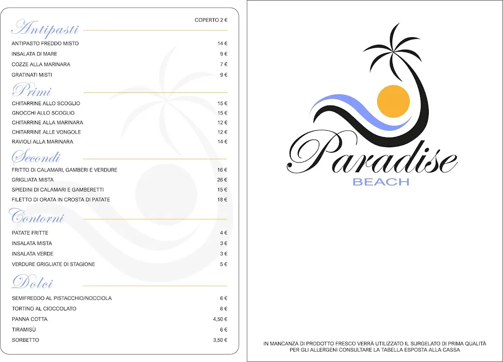 Menu_Paradise Beach_Lido di Fermo_image_2