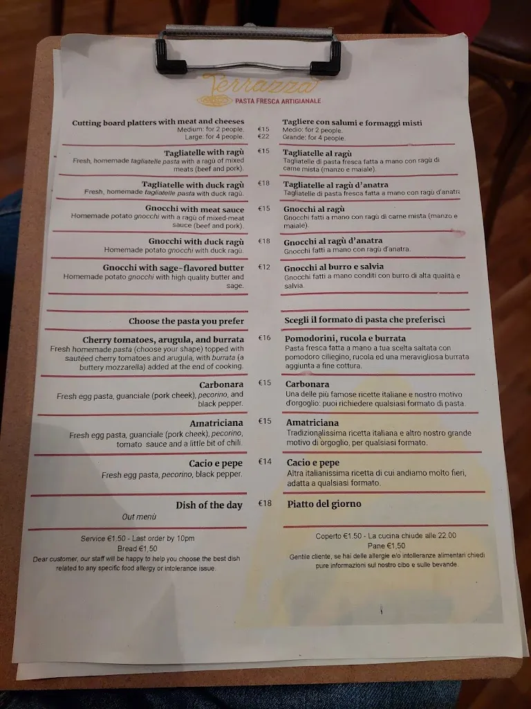 Menu_La Terrazza - Pasta artigianale al mattarello_Mogliano_image_1