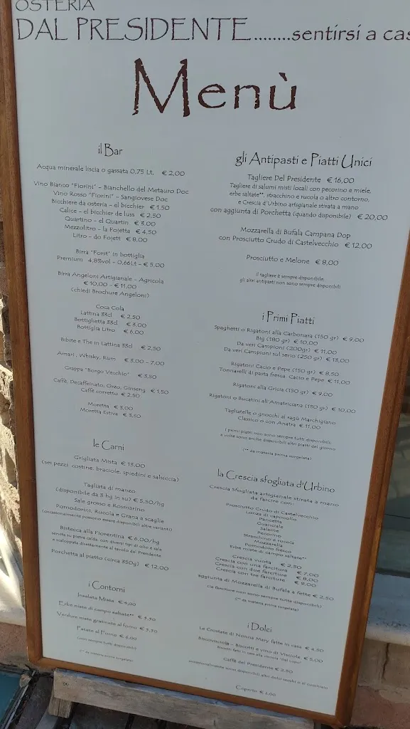 Menu_Osteria Dal Presidente - IN FERIE fino al 25.09.2025_Mondolfo_image_1