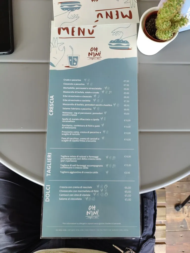 Menu_Oh Ninì - Cresceria e cocktail bar_Numana_image_1