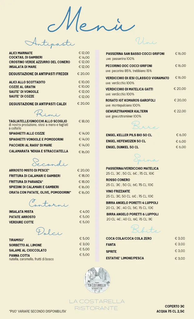 Menu_RISTORANTE LA COSTARELLA_Numana_image_1