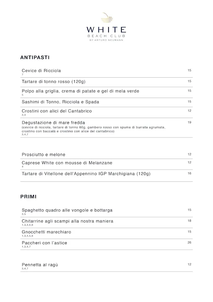 Menu_White Beach Club by Arturo Neumann_Numana_image_2