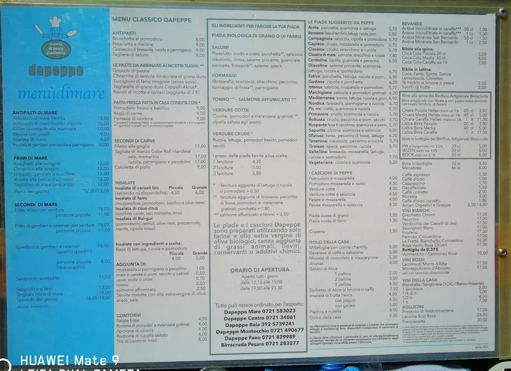 Menu_DaPeppe Mare - Piadineria Osteria_Pesaro_image_1
