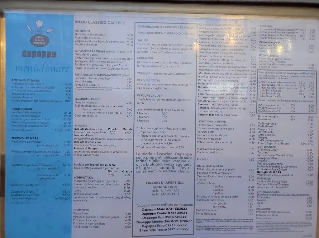Menu_DaPeppe Mare - Piadineria Osteria_Pesaro_image_4