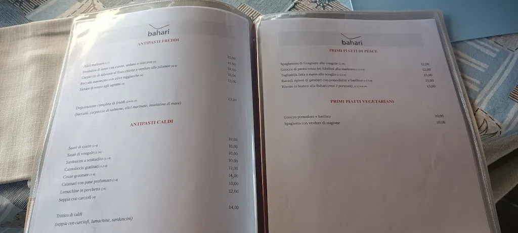 Menu_Bahari Cafè Restaurant_Porto Recanati_image_1