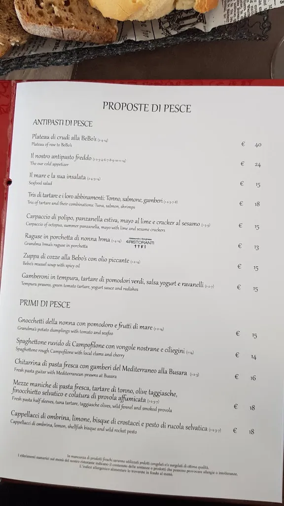 Menu_Ristorante Bebo's_Porto Recanati_image_3