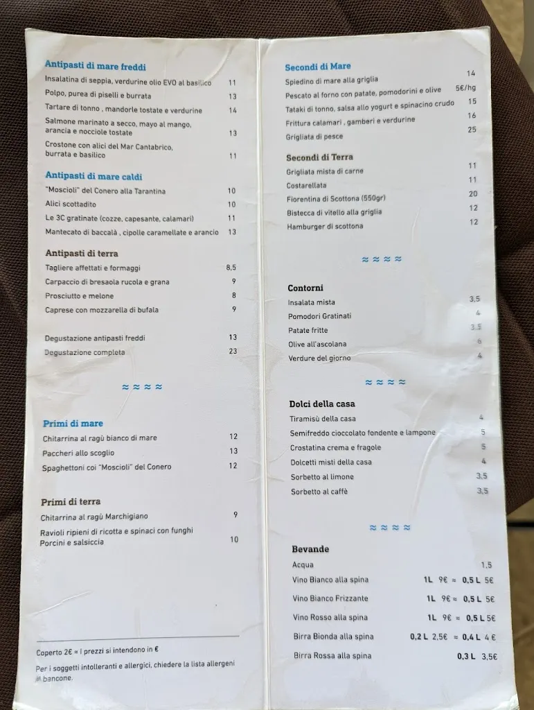 Kocònero Bar~ Beach ~ Restaurant_Porto Recanati_menu_image_1