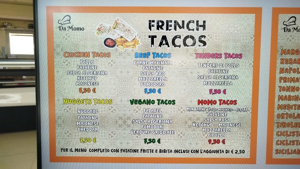 Menu_Da Momo Fast Food_Sant'Angelo in Vado_immagine_1