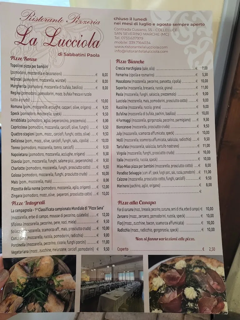 Menu_Ristorante Pizzeria La Lucciola_San Severino Marche_image_1