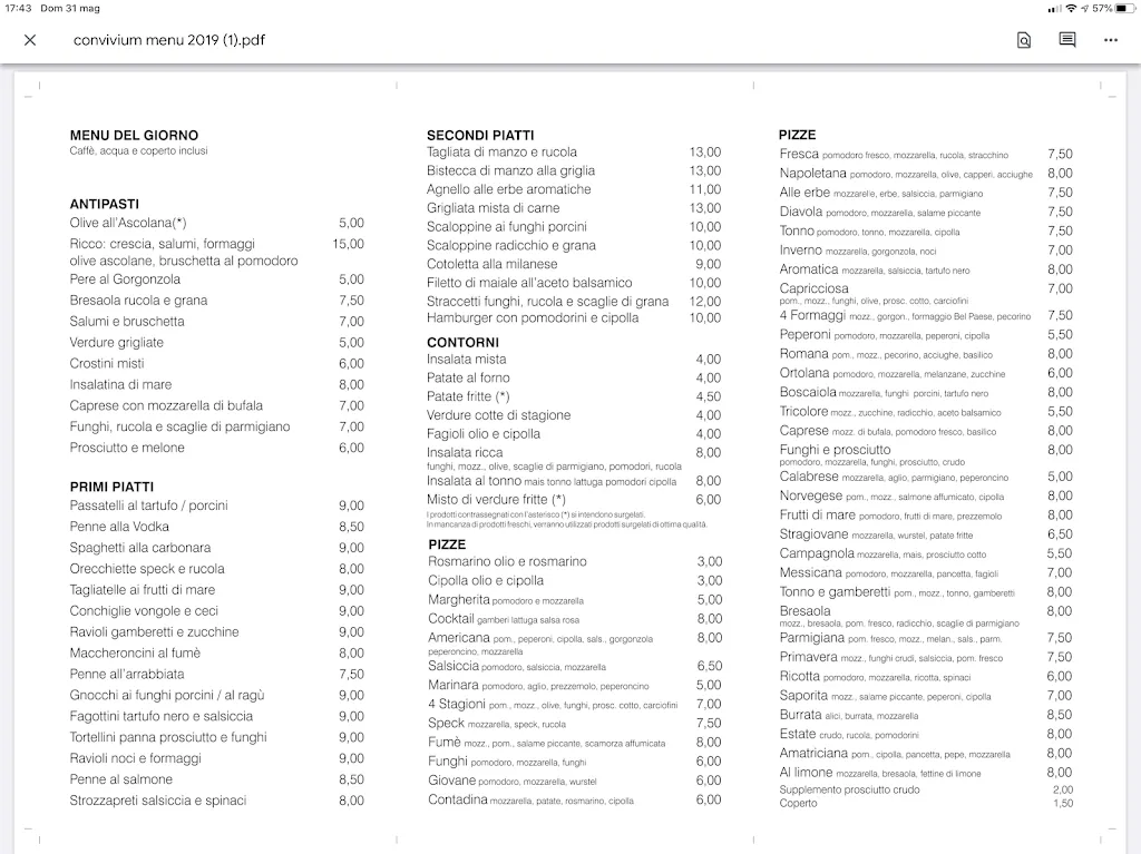 Menu_Pizzeria Ristorante Convivium_Serra de' Conti_immagine_2