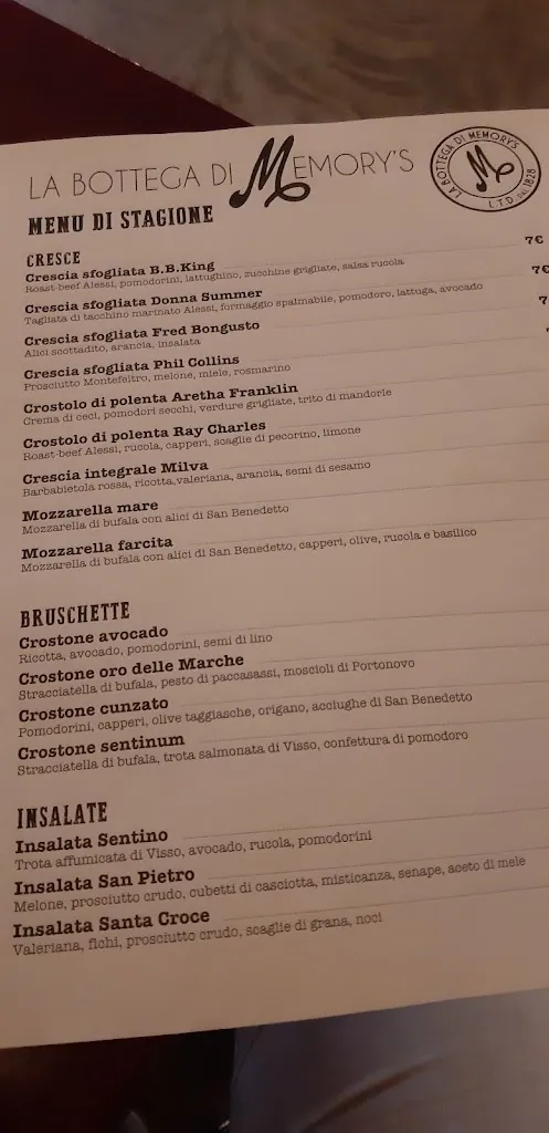 Menu_La Bottega di Memory's_Sassoferrato_image_1