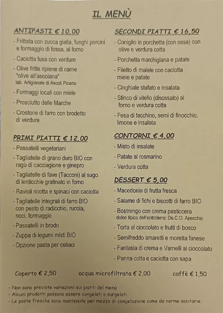 Menü_La Trattoria del Leone' di Lucarini Mauro_Urbino_Bild_2