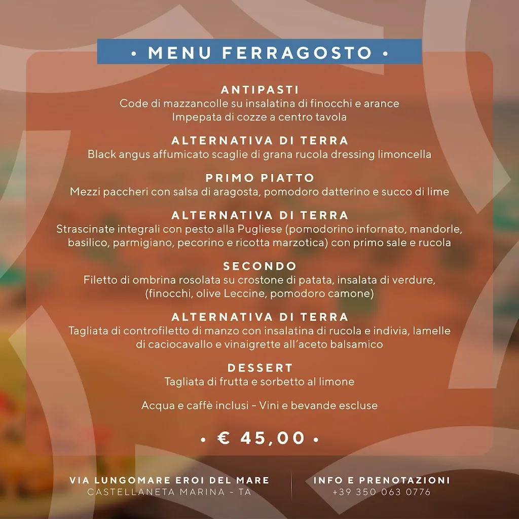 Menu_Paradiso Beach Bar & Restaurant | Castellaneta Marina_Castellaneta_image_1