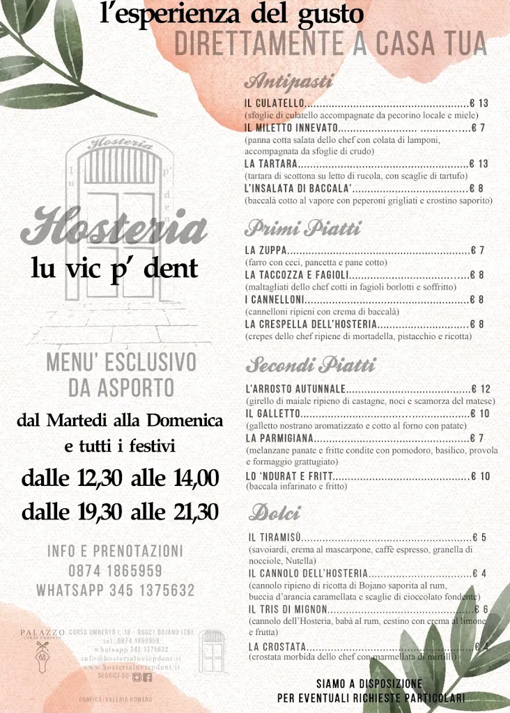 Menu_Hosteria lu vic p' dent_Bojano_image_1