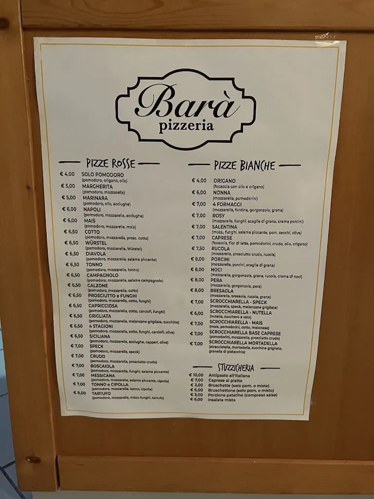 Menu_Pizzeria Barà | Campomarino Lido_Campomarino_image_1