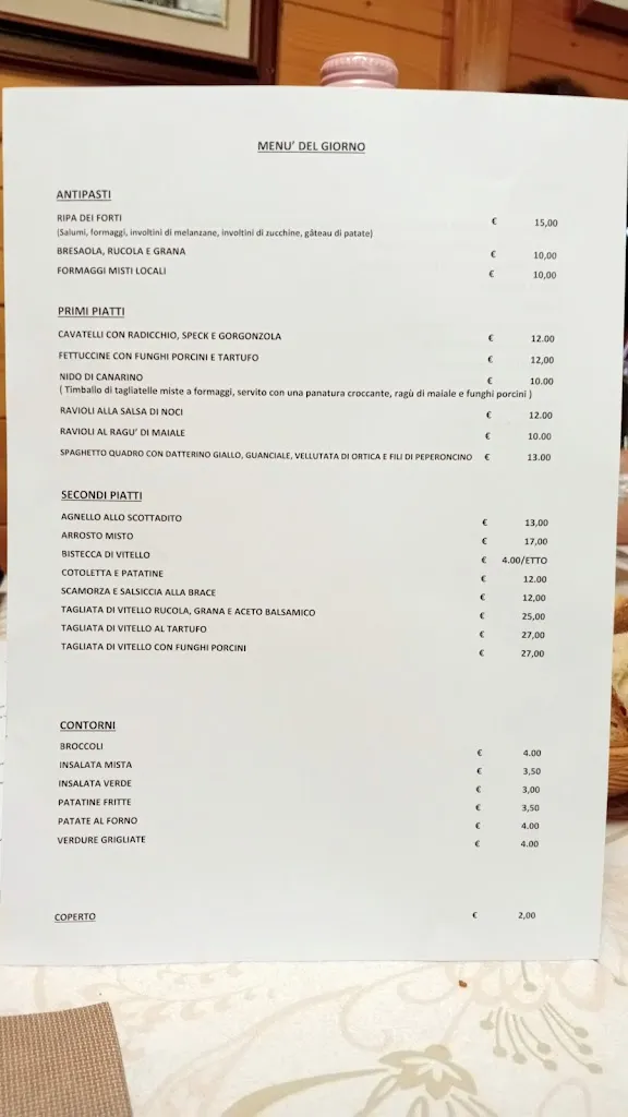 Menü_Ripa dei forti Village_Castelpetroso_Bild_3