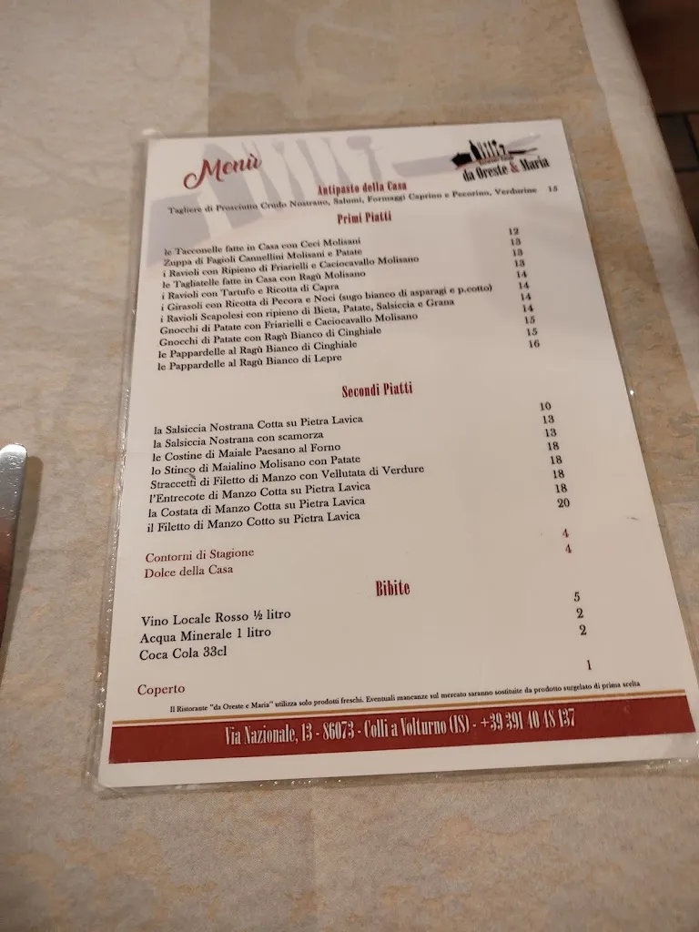 Menu_Ristorante da Oreste e Maria_Colli a Volturno_image_1