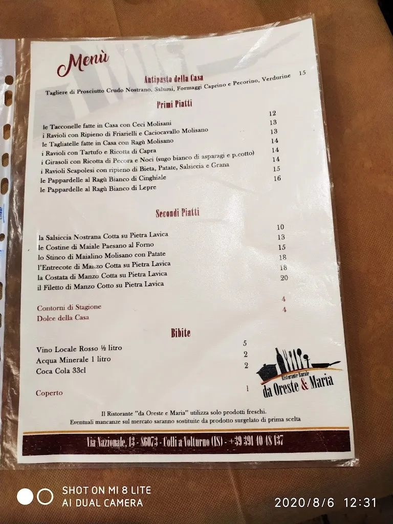 Menu_Ristorante da Oreste e Maria_Colli a Volturno_image_4