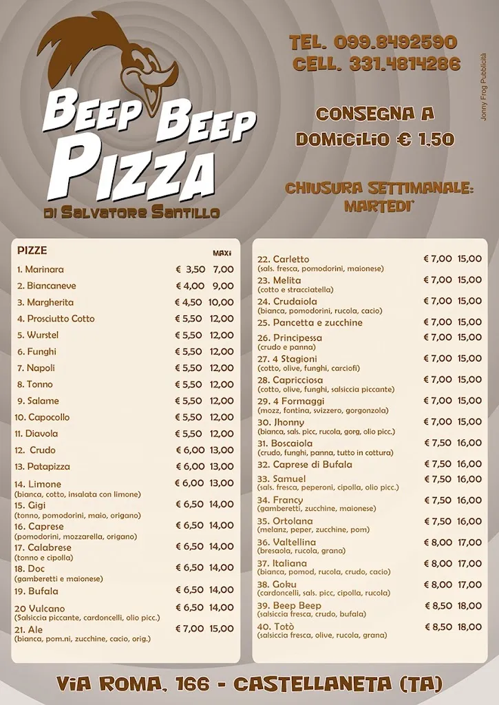 Menu_Beep Beep Pizza_Castellaneta_image_2