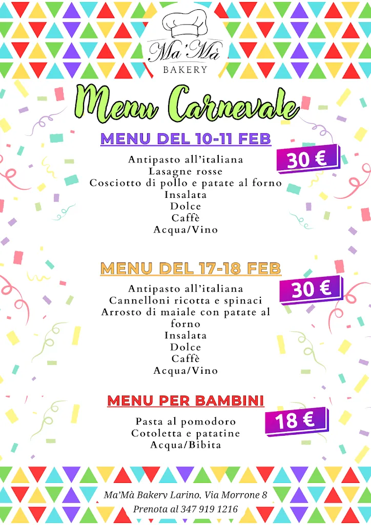 Menu_MAMA BAKERY Bar - Pasticceria - Tavola calda_Larino_image_1