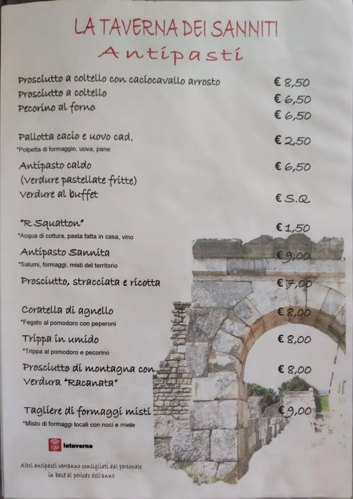 Menu_La Taverna Dei Sanniti_Pietrabbondante_image_1