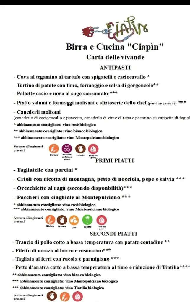 Menu_Birra e cucina Ciapìn_San Massimo_image_1