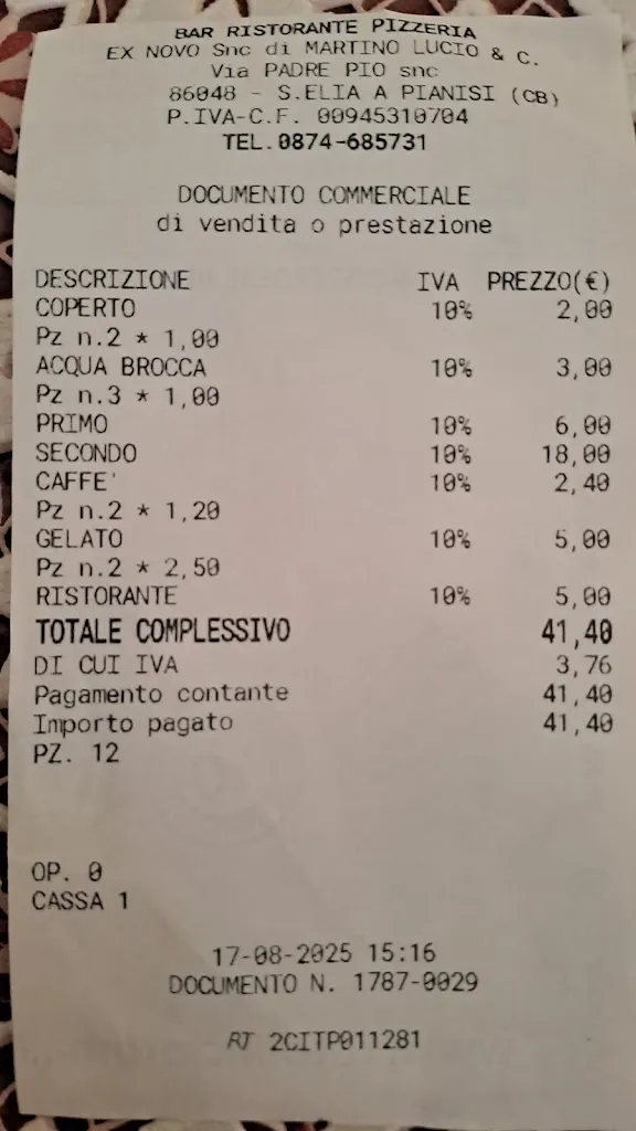 Lina D'Alessandro_Ex Novo - Bar Ristorante Pizzeria_Sant'Elia a Pianisi_review