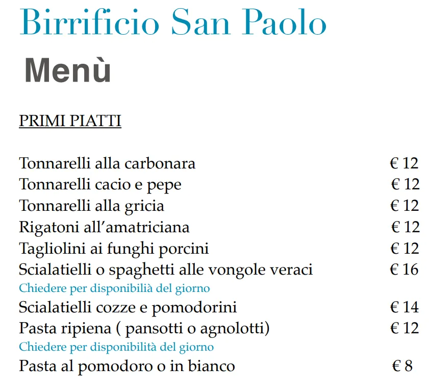 Menu_Birrificio San Paolo_Airasca_immagine_1
