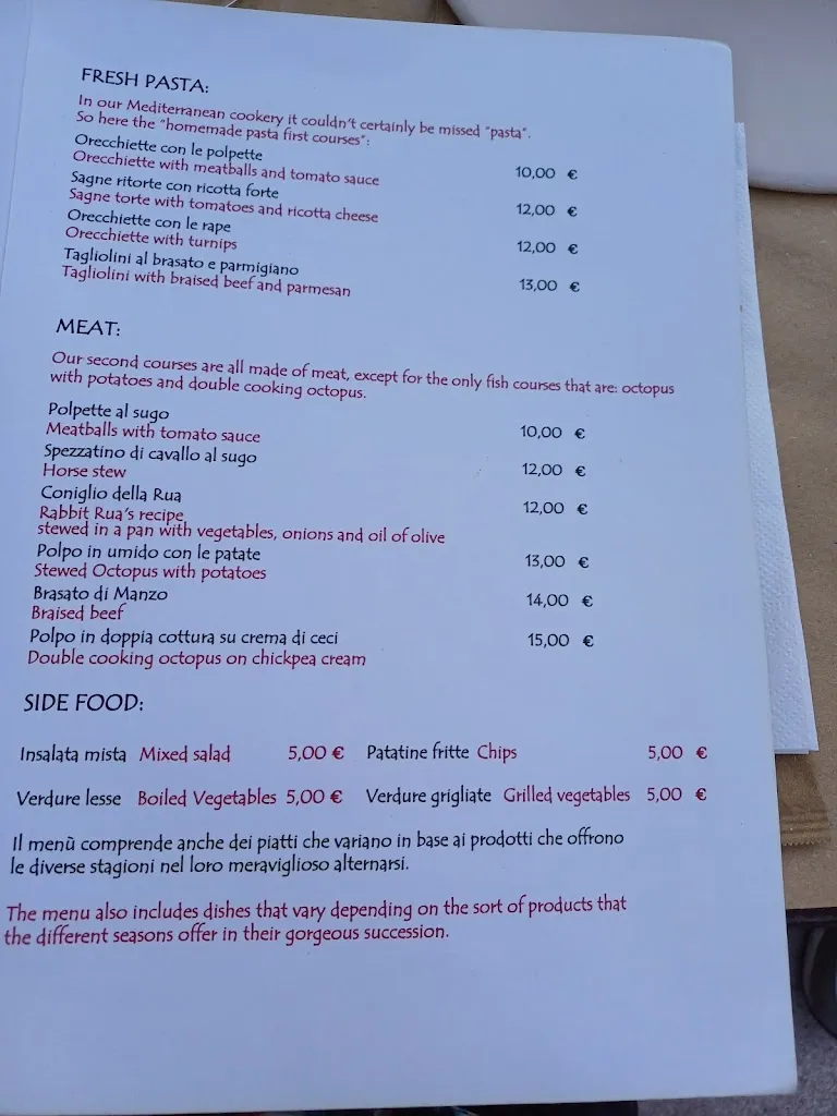 Menu_Ristorante Rua De li Travaj_Castrignano del Capo_image_1